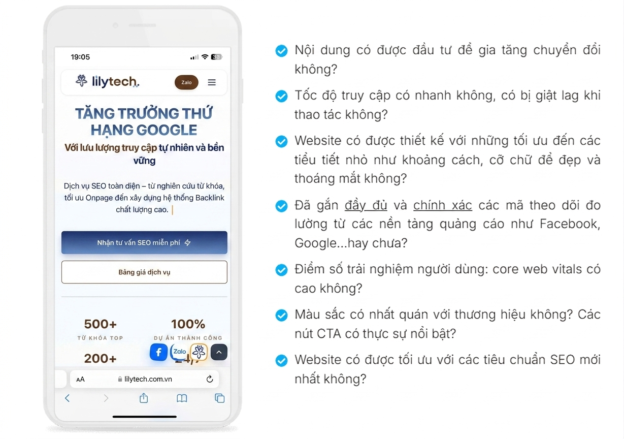 Check list đánh giá
