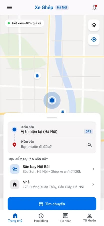 Mobile App – Xe ghép