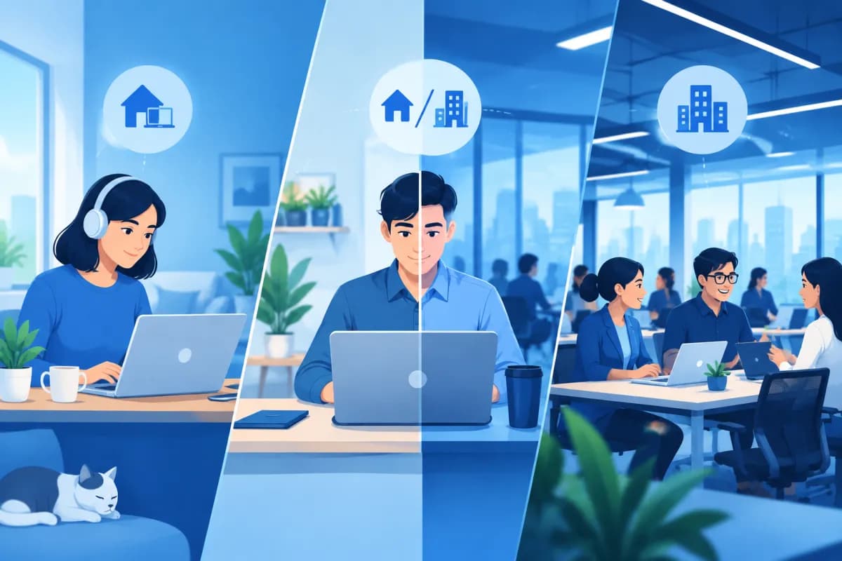 Remote, Hybrid và Onsite là gì? Ưu nhược điểm từng mô hình